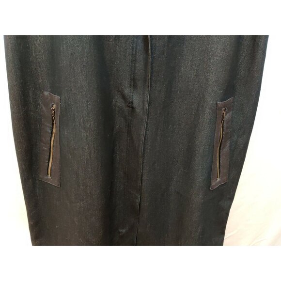 Y2K Tahari Denim Dress Zipper Front Preppy Careercore Classic US14 - Picture 2 of 7